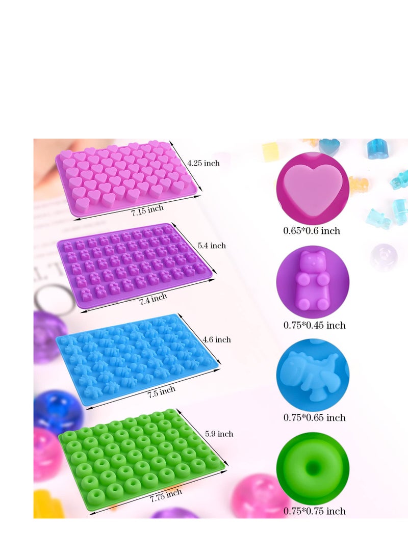 SOLARAE Gummy Candy Molds Silicone, 4 Mini Silicone Molds with 2 Droppers, Non-Stick Baking Mold, Ice Cube Trays Gummy Molds Chocolate Candy Maker, Ideal Gift for Kids Adult PartyC - Image 3