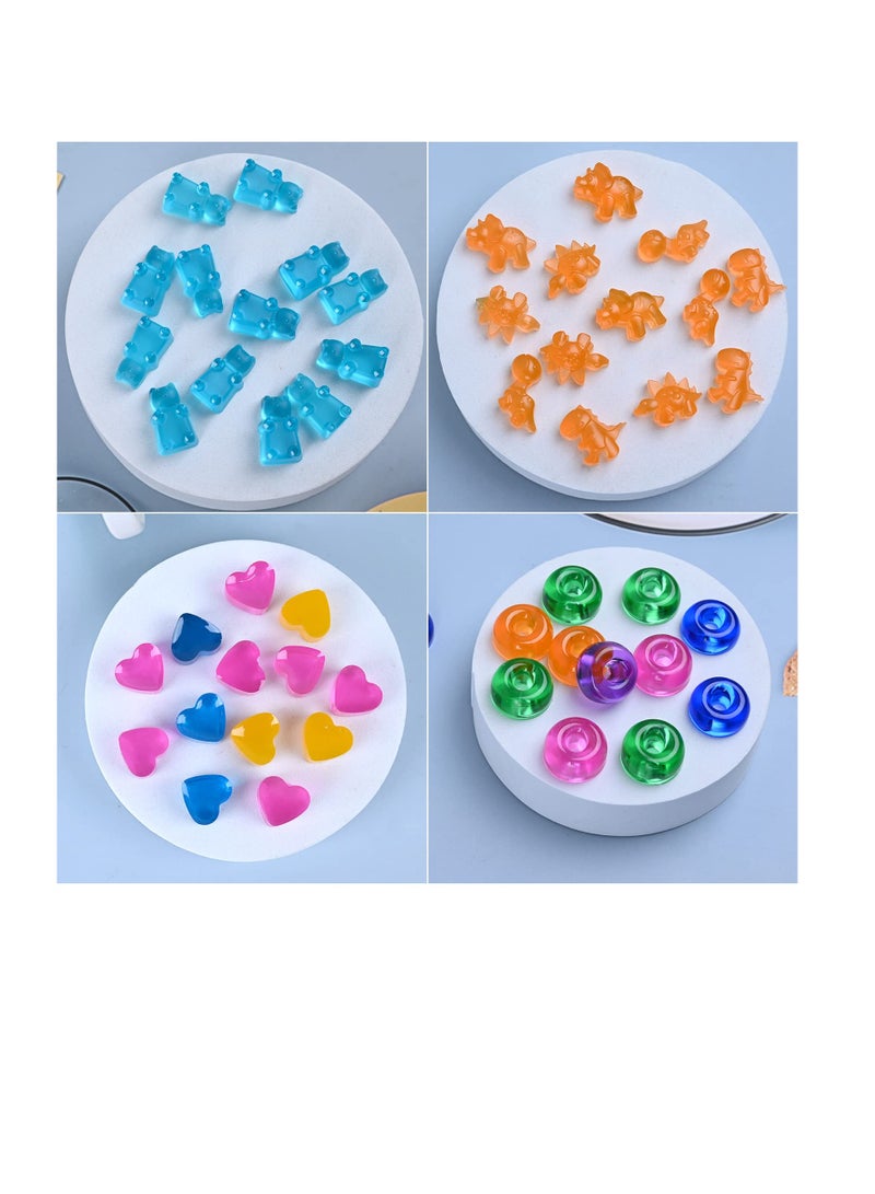 SOLARAE Gummy Candy Molds Silicone, 4 Mini Silicone Molds with 2 Droppers, Non-Stick Baking Mold, Ice Cube Trays Gummy Molds Chocolate Candy Maker, Ideal Gift for Kids Adult PartyC - Image 2