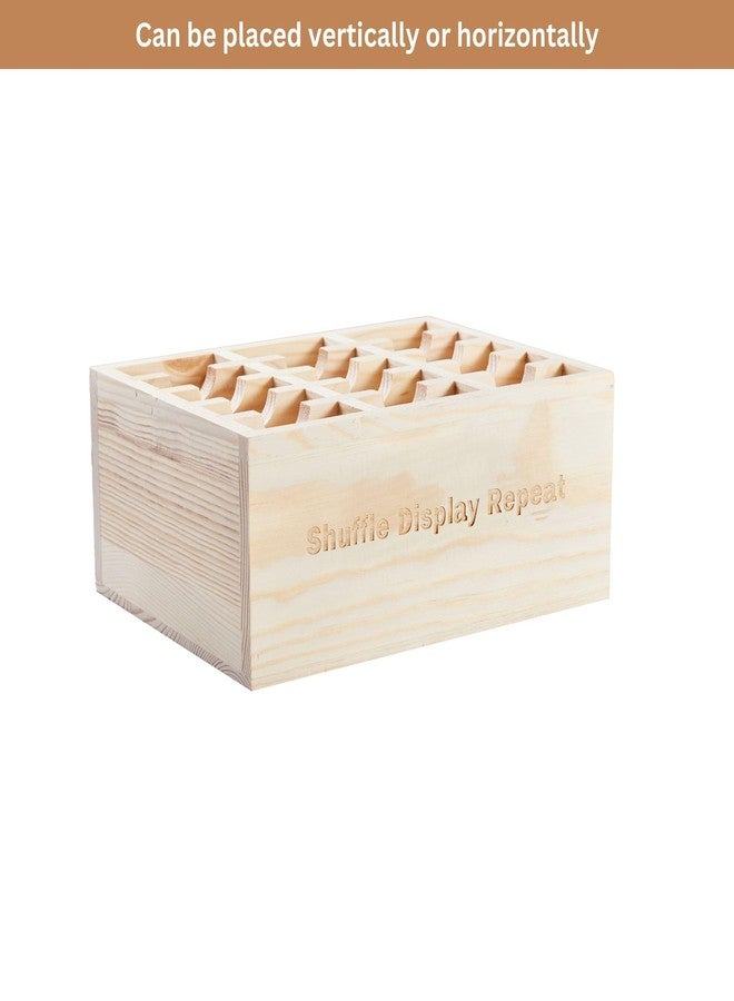 GoFika Playing Card Display Wooden 15-Compartment Perfect for Storing Standard Decks, Laser-Cut Sayings, No Assembly - Image 2