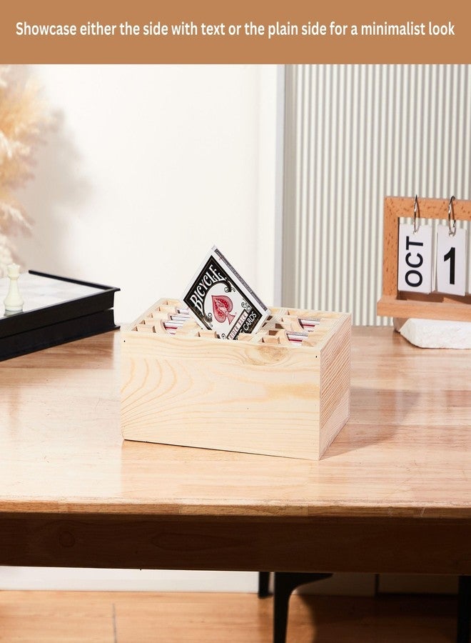GoFika Playing Card Display Wooden 15-Compartment Perfect for Storing Standard Decks, Laser-Cut Sayings, No Assembly - Image 3