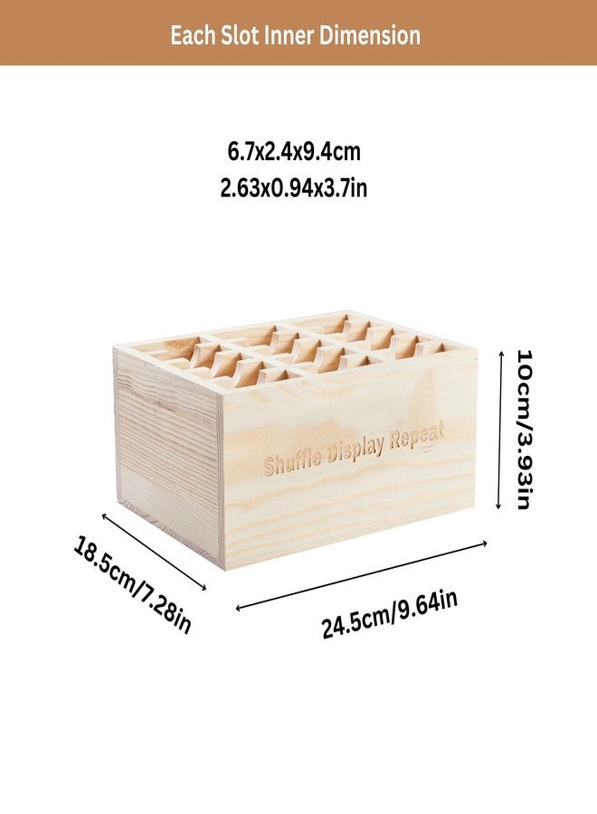 GoFika Playing Card Display Wooden 15-Compartment Perfect for Storing Standard Decks, Laser-Cut Sayings, No Assembly - Image 4