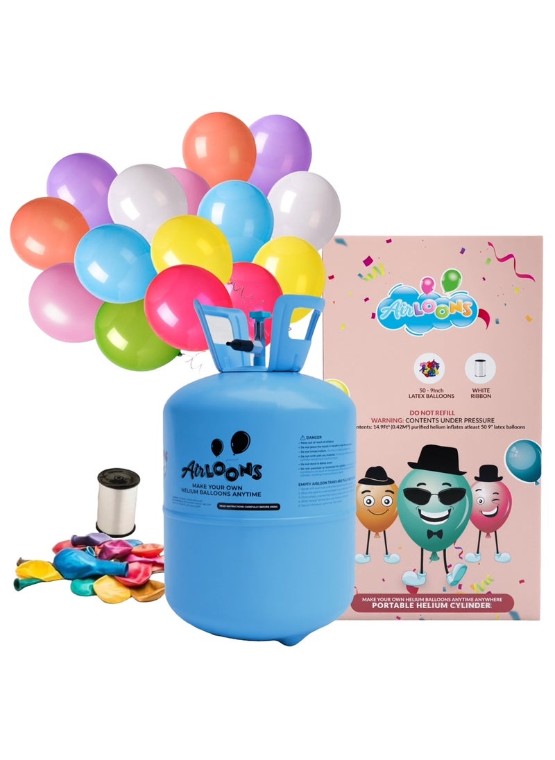 Airloons - Airloons Disposable Helium Balloon Pump Kit With 30 Mixed Latex Balloons 9 Inchs For All Occasions - Birthday Party, Engagement & Wedding Decoration, Anniversary Décor, Diwali Festival, Bridal Shower - Image 1