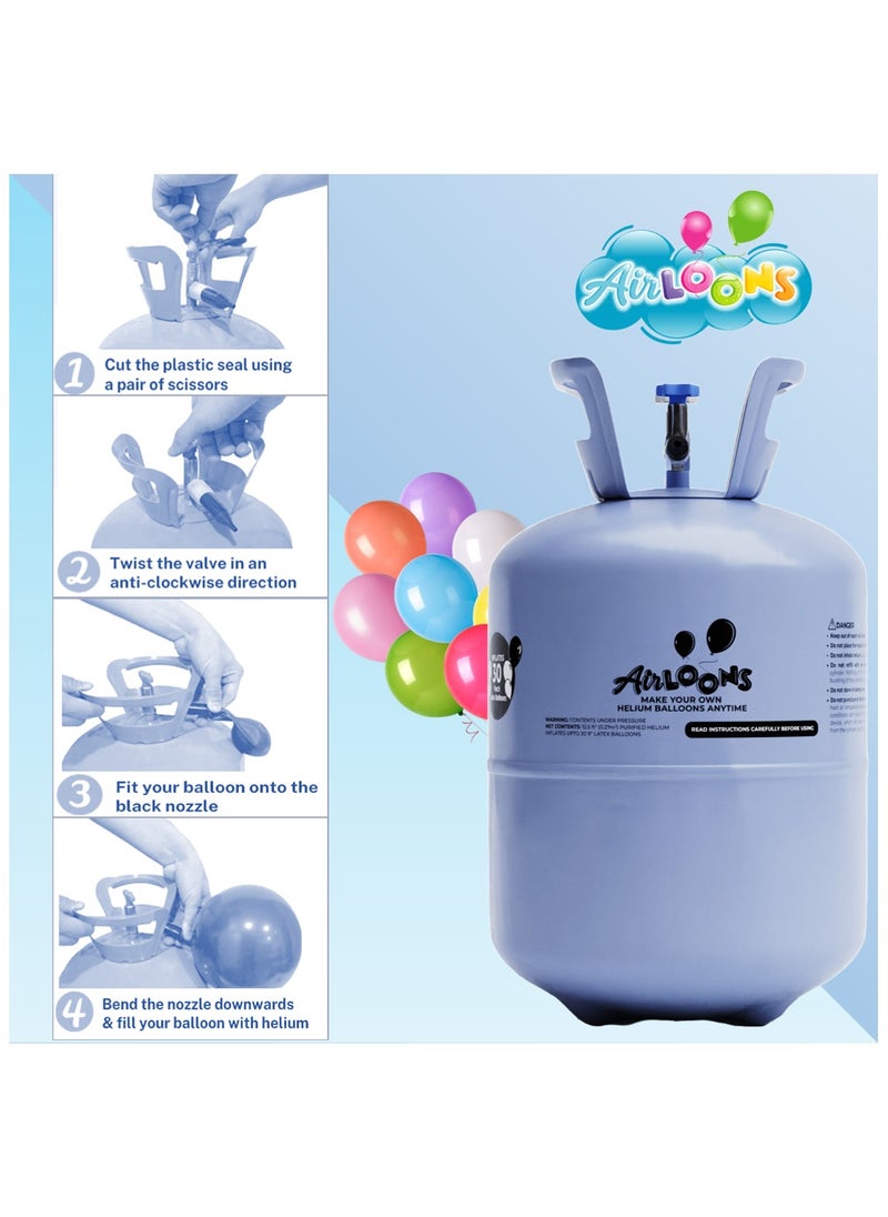 Airloons - Airloons Disposable Helium Balloon Pump Kit With 30 Mixed Latex Balloons 9 Inchs For All Occasions - Birthday Party, Engagement & Wedding Decoration, Anniversary Décor, Diwali Festival, Bridal Shower - Image 1