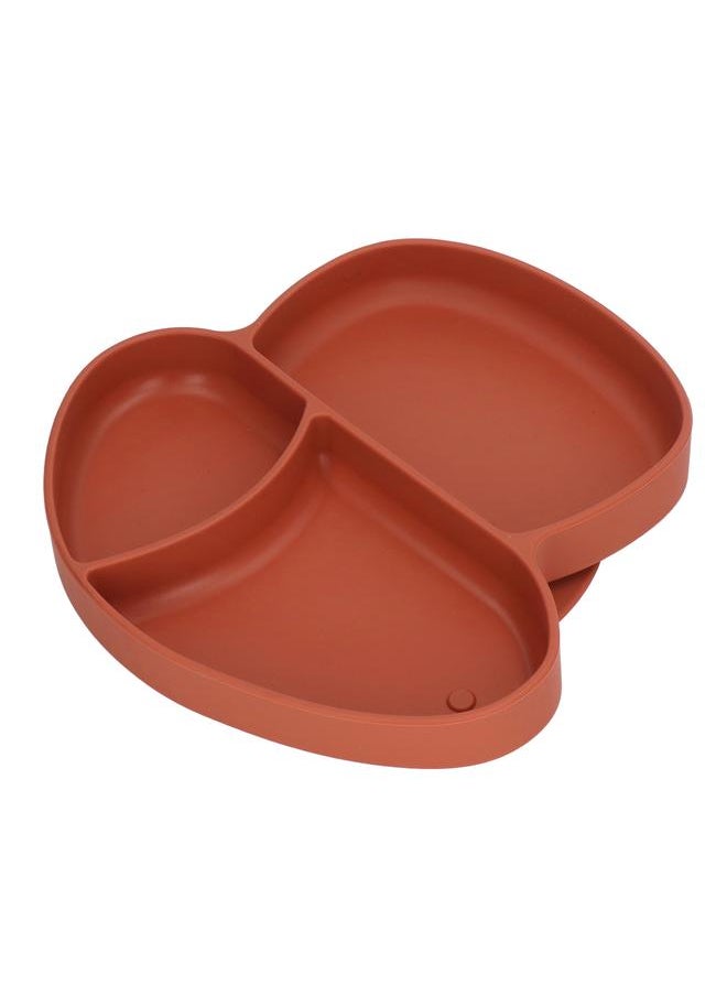Thoraya - Baby Suction Plate Portable Skid Resistant Silicone Baby Divided Dish for Baby Infants Brownish Red - Image 1