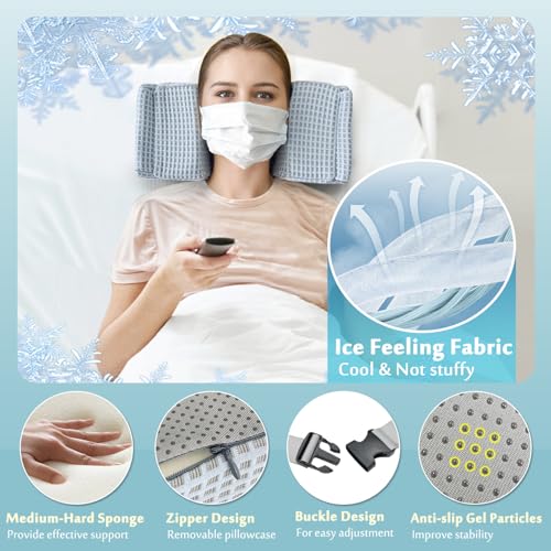 AOSSA Surgery Pillow for Sleeping Upright, Head & Neck Support Positioner for Post Eye, Facial, or Dental Surgery, Recovery Pillow for Back Sleep Training and Face Stability - Image 3