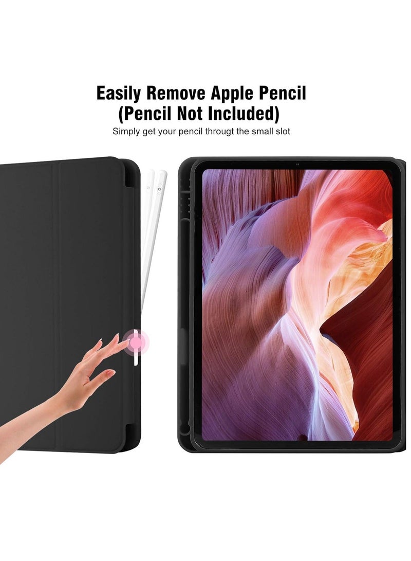 MUNTAQI Smart Trifold Stand Case for iPad 10th Generation (10.9 Inch, 2022) with Pencil Holder - Soft TPU Back, Auto Wake/Sleep - Black - Image 2