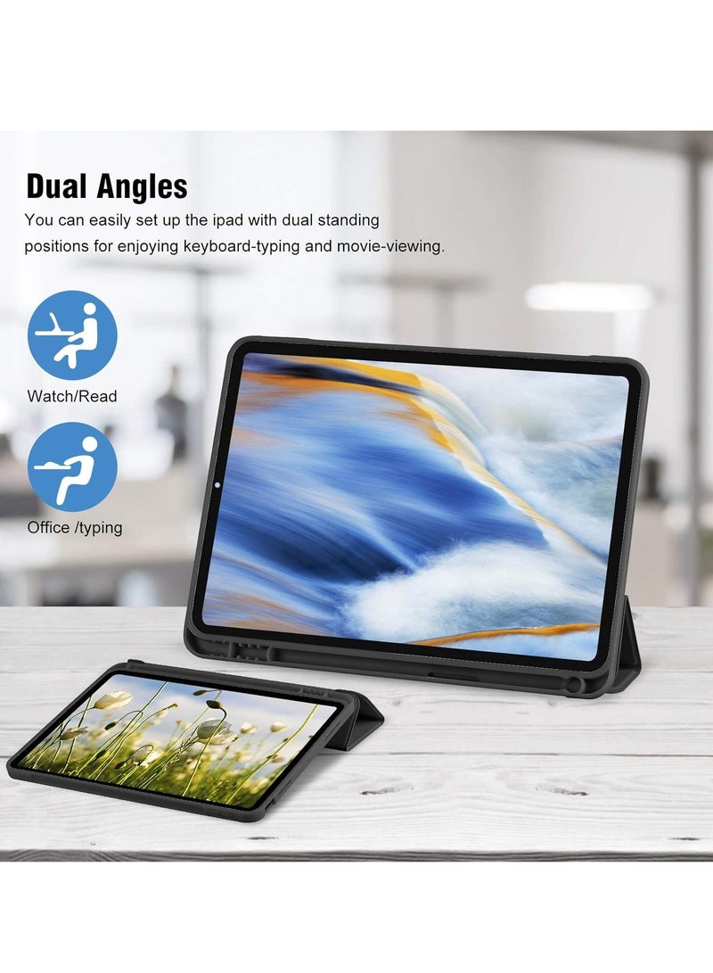 MUNTAQI Smart Trifold Stand Case for iPad 10th Generation (10.9 Inch, 2022) with Pencil Holder - Soft TPU Back, Auto Wake/Sleep - Black - Image 4
