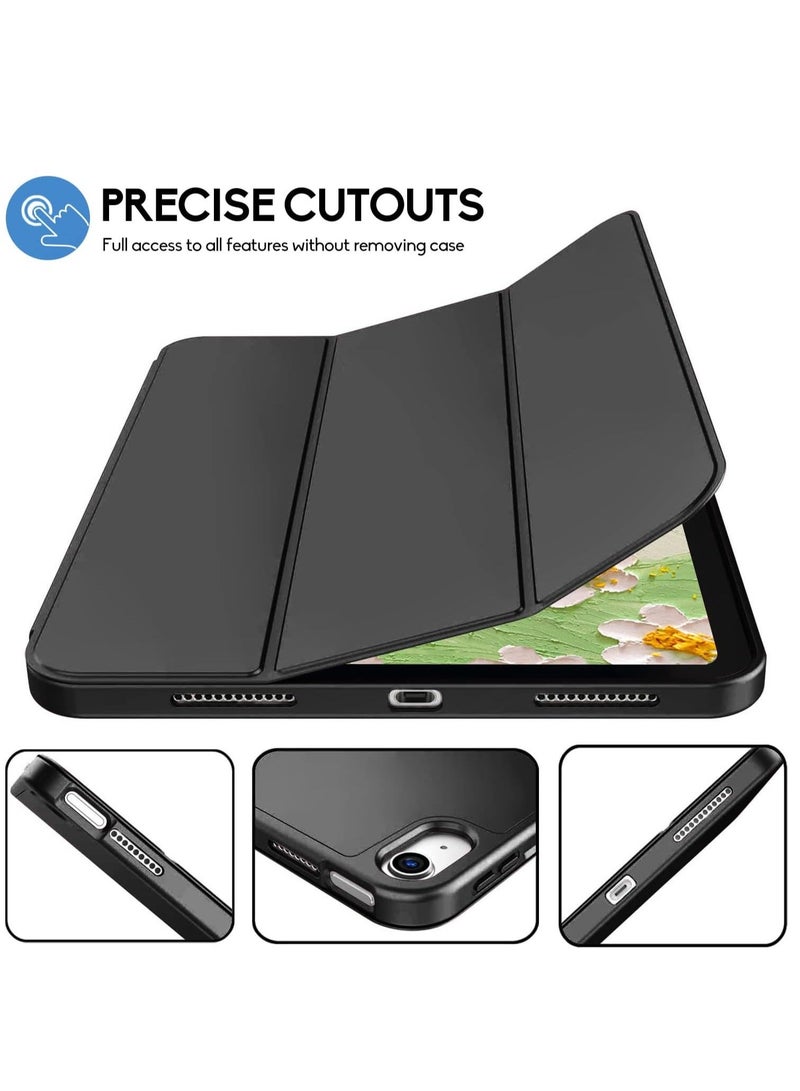 MUNTAQI Smart Trifold Stand Case for iPad 10th Generation (10.9 Inch, 2022) with Pencil Holder - Soft TPU Back, Auto Wake/Sleep - Black - Image 5