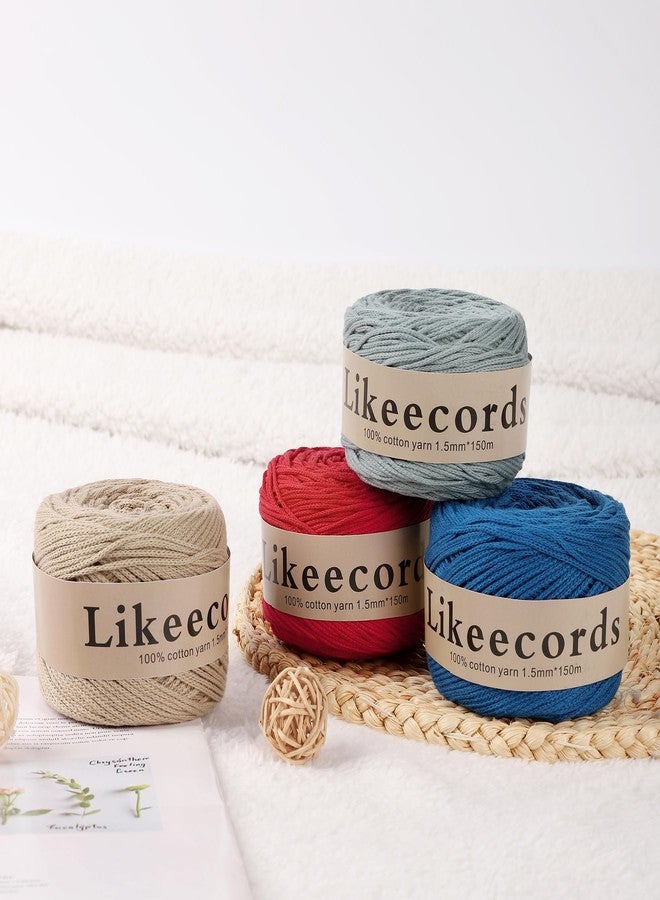 Likeecords حبل مكرمية من القطن 100% من Likeecords، 1.5 مم × 330 ياردة (300 متر)، خيط مكرمية بطول 1.5 متر، حبل حقيبة مكرمية كروشيه، حرف يدوية للحقائب والحياكة وديكورات المنزل (وردي فاتح) - Image 4