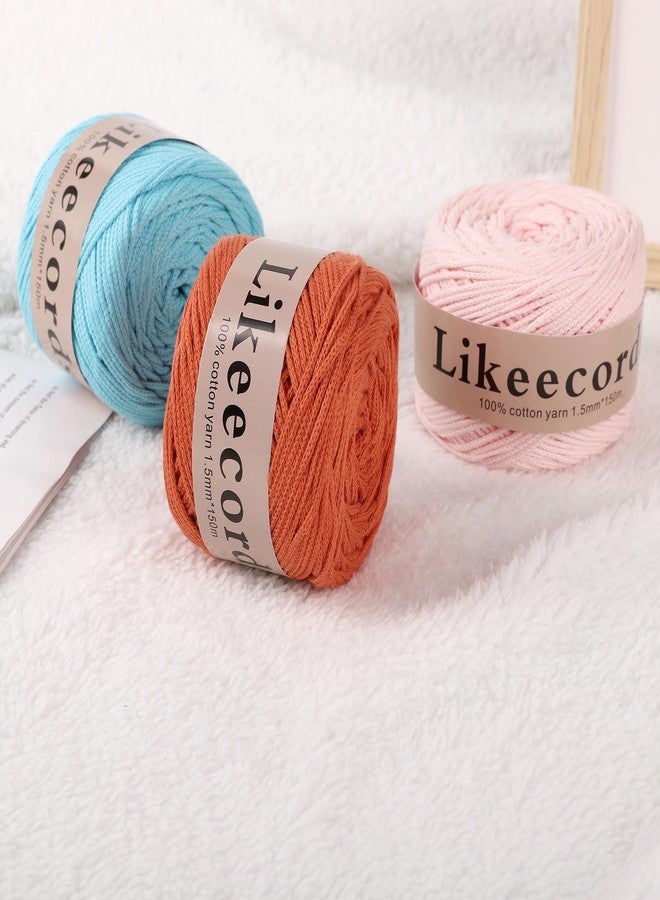 Likeecords حبل مكرمية من القطن 100% من Likeecords، 1.5 مم × 330 ياردة (300 متر)، خيط مكرمية بطول 1.5 متر، حبل حقيبة مكرمية كروشيه، حرف يدوية للحقائب والحياكة وديكورات المنزل (وردي فاتح) - Image 2