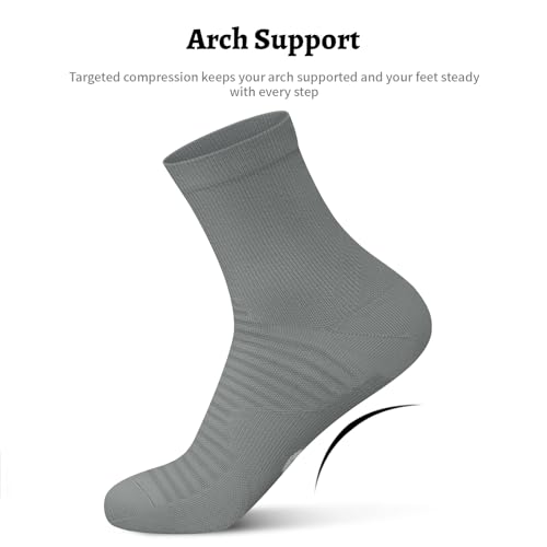 PAPLUS Compression Running Ankle Socks for Men and Women (6 Pairs), Quarter Athletic Socks for Running, Cycling, Golf, Work - Image 4