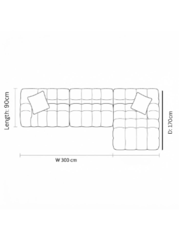KARNAK Lasara L-Shape Tufted Sofa White - Image 5