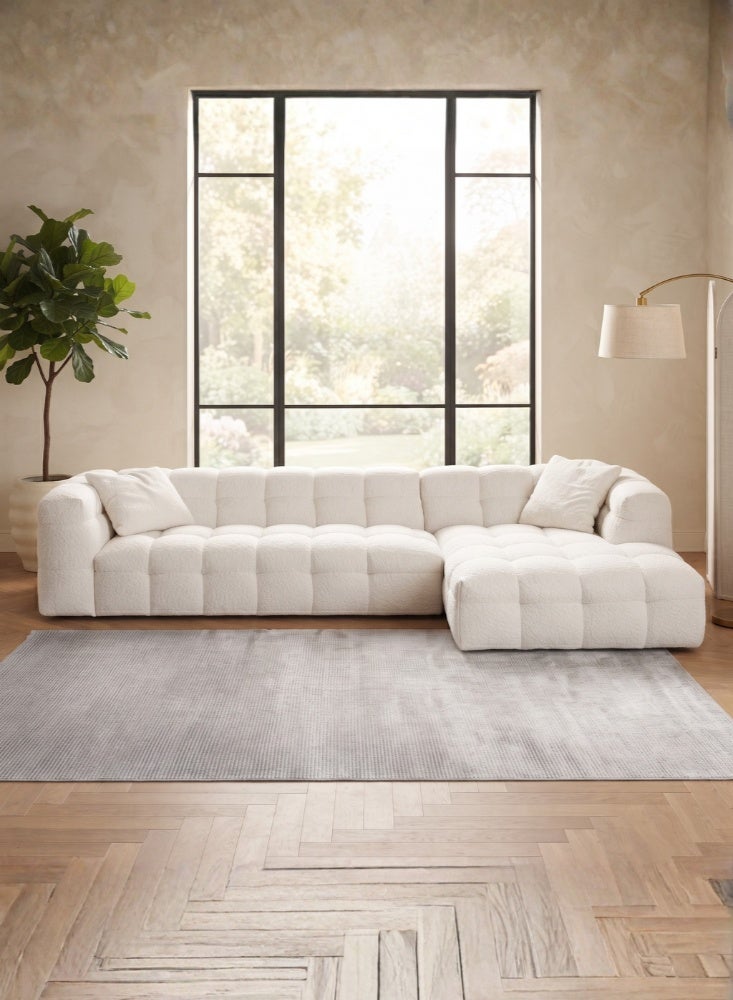 KARNAK Lasara L-Shape Tufted Sofa White - Image 1