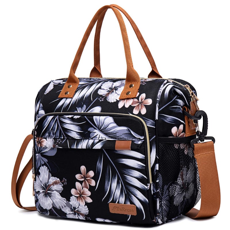 Hibiscus Lunch Box for Women Adult Insulated Lunch Bag Ladies Lunch Tote Bag for Work Loncheras para Mujer de Trabajo