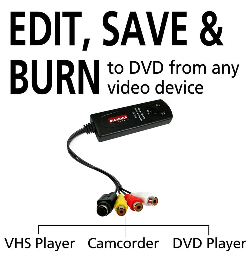 Diamond Multimedia Diamond VC500SE One Touch VHS & Camcorder to Digital Video Converter for Windows & Mac (Supports macOS Tahoe) - Image 4