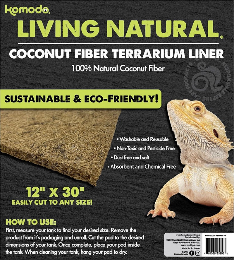 Komodo Fiber Pad  100 Natural Coconut Fiber Reptile Terrarium Liner  Washable and Reusable NonToxic with No Harmful Chemicals Fits up to 12 by 30 Tank - Image 2