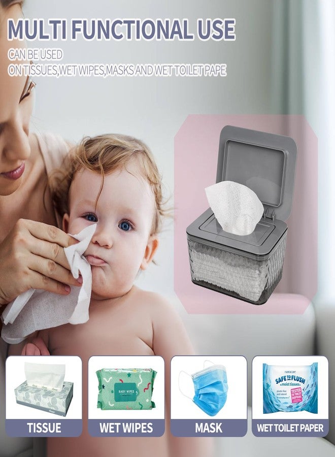 Whiidoom Wipes Dispenser, One-Handed Operation Wipe Holder for Baby & Adult, Seal-Designed Wipes Container for Bathroom Keep Diaper Wipes Fresh (Grey) - Image 5