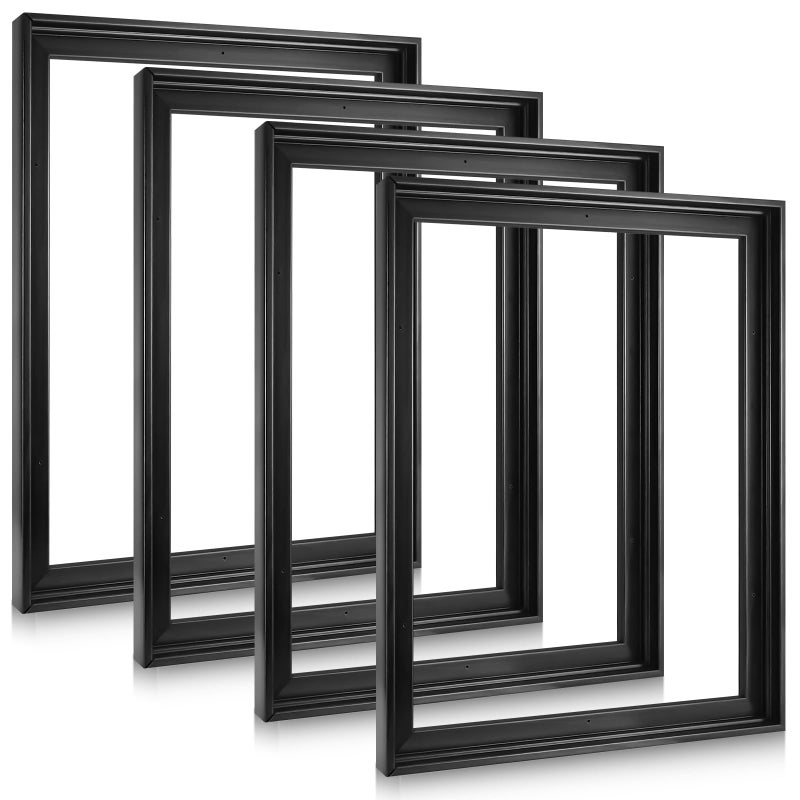 Soaoo 4 Pcs Canvas Floater Frames Floating Canvas Frame 0 9 Deep Artwork for Paintings with Hardware Kit Included for Wall Prints Painting Assemble Required16 x 20Black