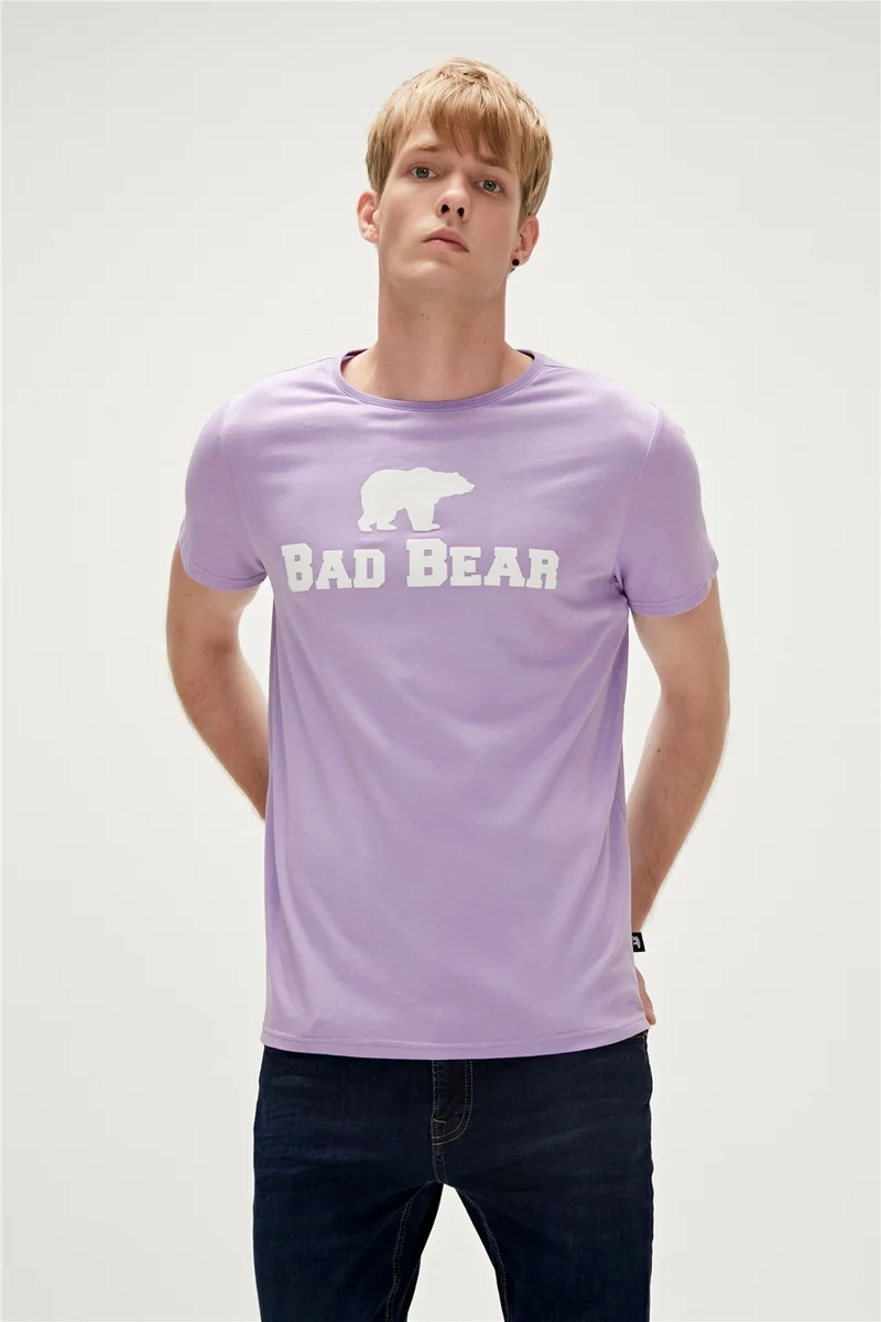 Bad Bear Bear Tee T-Shirt Lavender Purple Logo Printed Men's T-Shirt10