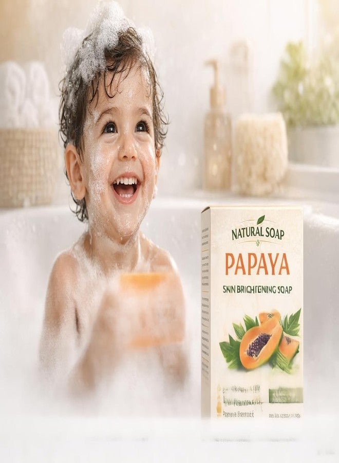 MIHAI Papaya Skin Brightening Soap with Vitamin A & C | Natural Glow & Tan Removal Bath Soap | Deep Cleansing & Moisturizing Formula | Suitable for All Skin Types | Pack of 4 (100g Each) - Image 5