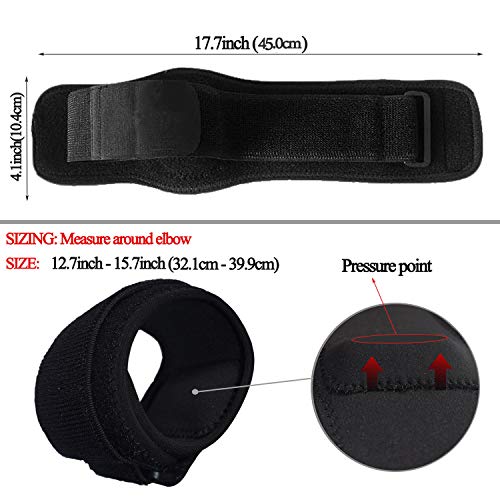 YAVOUN Forearm Wraps for Pain, Tennis Elbow Brace Tendonitis Treatment, Adjustable Elbow Strap Support Brace - Acupressure Elbow Brace for Elbow Pain Relief (Black, L - XXL) - Image 3