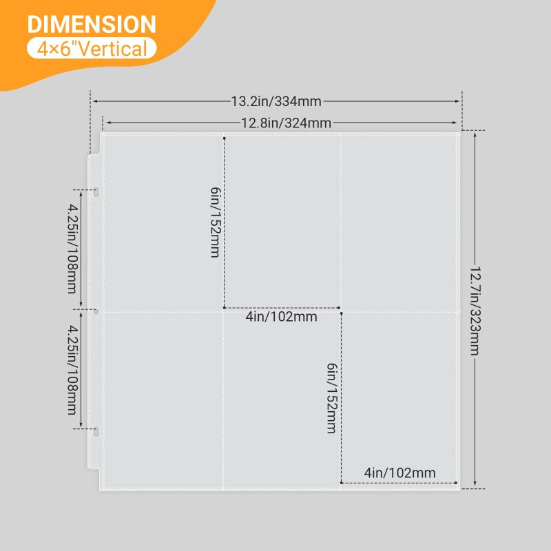 Zofly 4x6 Photo Album Refill Pages for 3 Ring Binder, 20 Pack Vertical Clear Plastic Photo Sleeves, Holds 240 Photos, Acid-Free Page Protectors, Large Capacity Family Wedding Anniversary Baby Picture Albums - Image 2