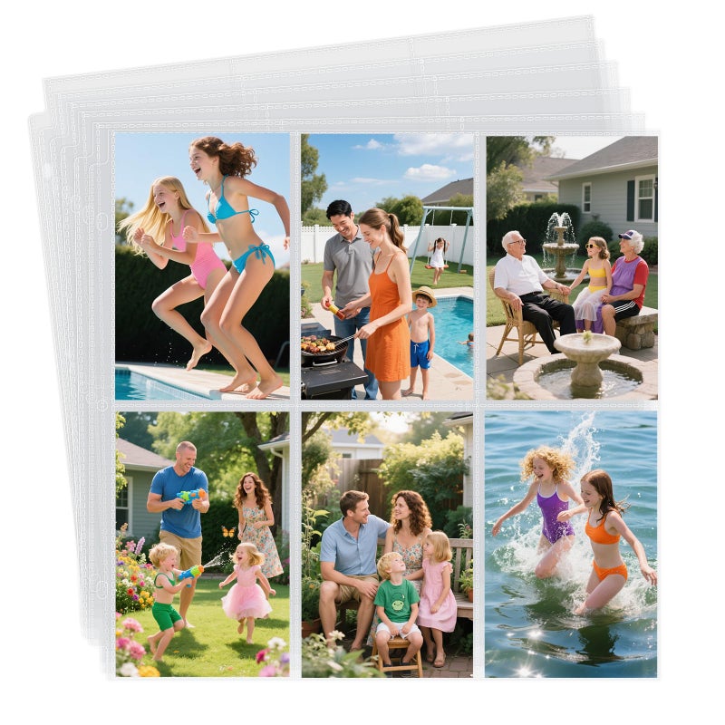 Zofly 4x6 Photo Album Refill Pages for 3 Ring Binder, 20 Pack Vertical Clear Plastic Photo Sleeves, Holds 240 Photos, Acid-Free Page Protectors, Large Capacity Family Wedding Anniversary Baby Picture Albums - Image 1
