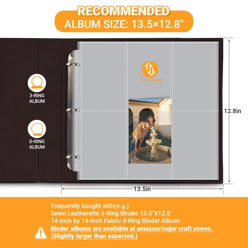 Zofly 4x6 Photo Album Refill Pages for 3 Ring Binder, 20 Pack Vertical Clear Plastic Photo Sleeves, Holds 240 Photos, Acid-Free Page Protectors, Large Capacity Family Wedding Anniversary Baby Picture Albums - Image 3