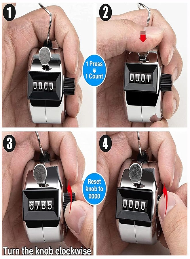 GLUN® Tally Counter, 4-Digit Metal Hand Finger Counter for Jaap Counter, Tasbeeh Counter, Counting, Knitting, Coaching Golf, Lap, Fishing (Pack of 1) - Image 5