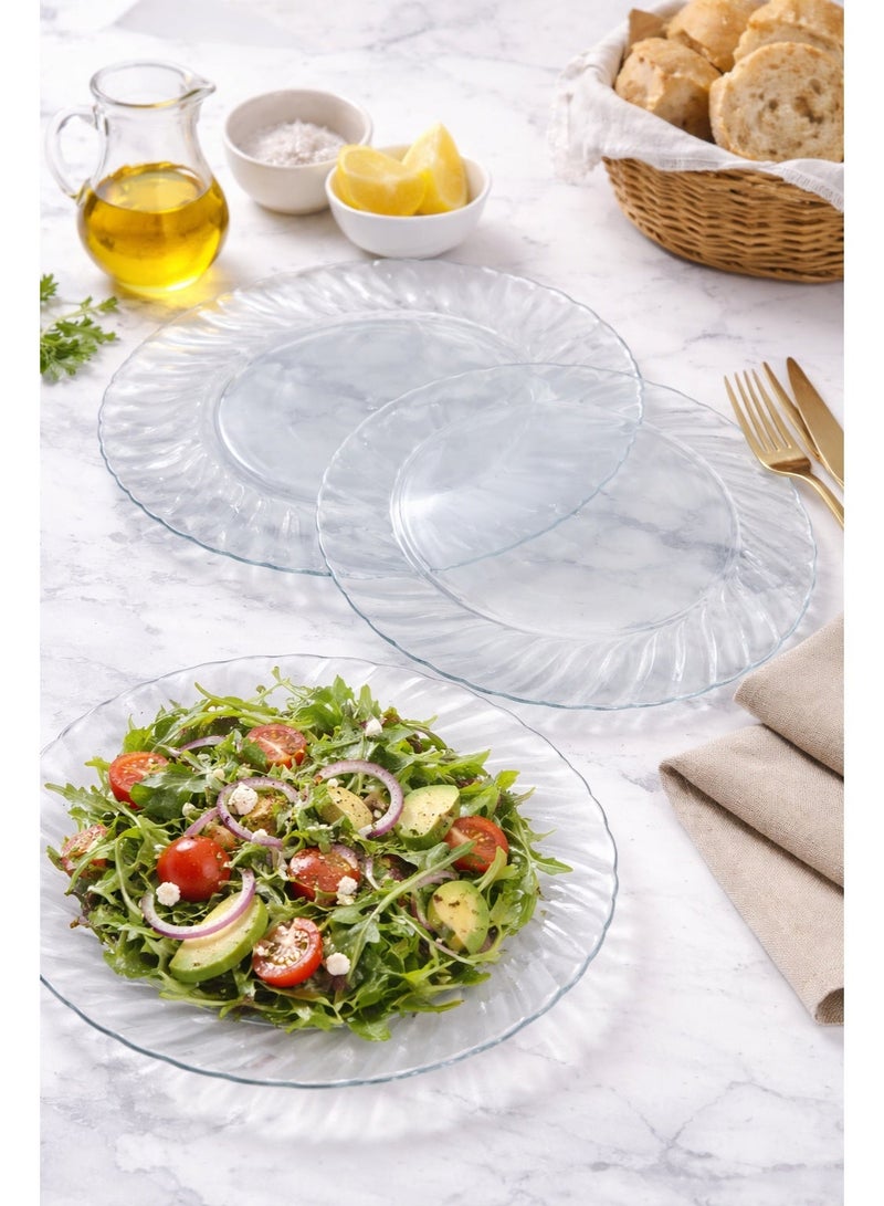 B&D Clear Plastic Disposable Plates, Swirl Pattern Design, 7 Inch Round, 10 Count Pack - Image 1