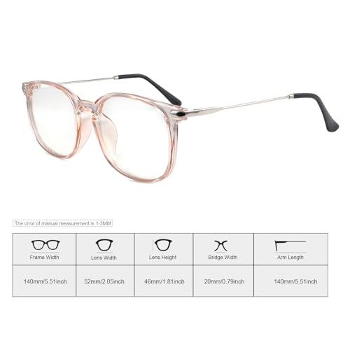YIMI Blue Light Blocking Glasses Photochromic Sunglasses Retro UV Ray Filter Computer Eyewear for Men Women Vintage Round Cateye Full Frame Anti Eyestrain Computer Gaming TV Eyeglasses - Transparent brown - Image 4