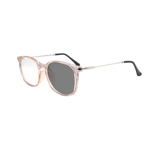 YIMI Blue Light Blocking Glasses Photochromic Sunglasses Retro UV Ray Filter Computer Eyewear for Men Women Vintage Round Cateye Full Frame Anti Eyestrain Computer Gaming TV Eyeglasses - Transparent brown - Image 1