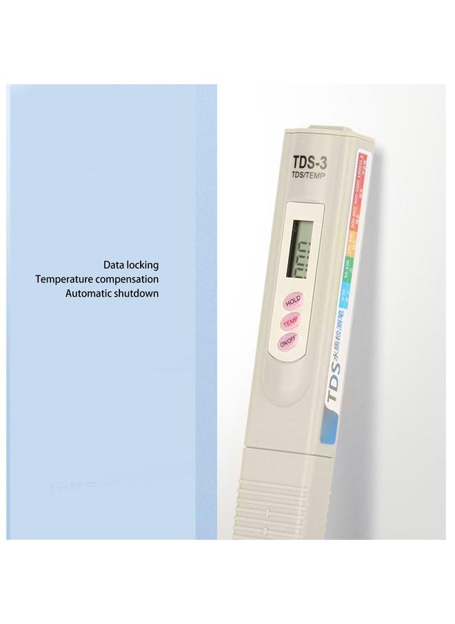 Portable Gray Water Quality Tester Meter 3 Button Digital Display Water Quality TDS Test Pen for Aquarium