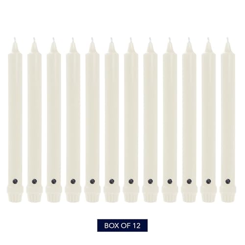 Colonial Candle Unscented Taper Candle, Classic Collection, White, 10 In, Pack of 12 - Up to 8 Hours Burn - Image 2