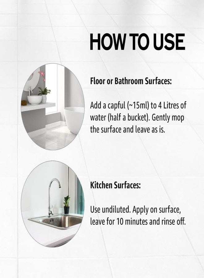 Puerto Disinfectant Surface & Floor Cleaner, (Jasmine - 1 Ltr (Pack of 2 | Cleans 99.9% Germs | Suitable for Bathroom & Floor surfaces like ceramic, marble, granite, mosaic etc. - Image 3