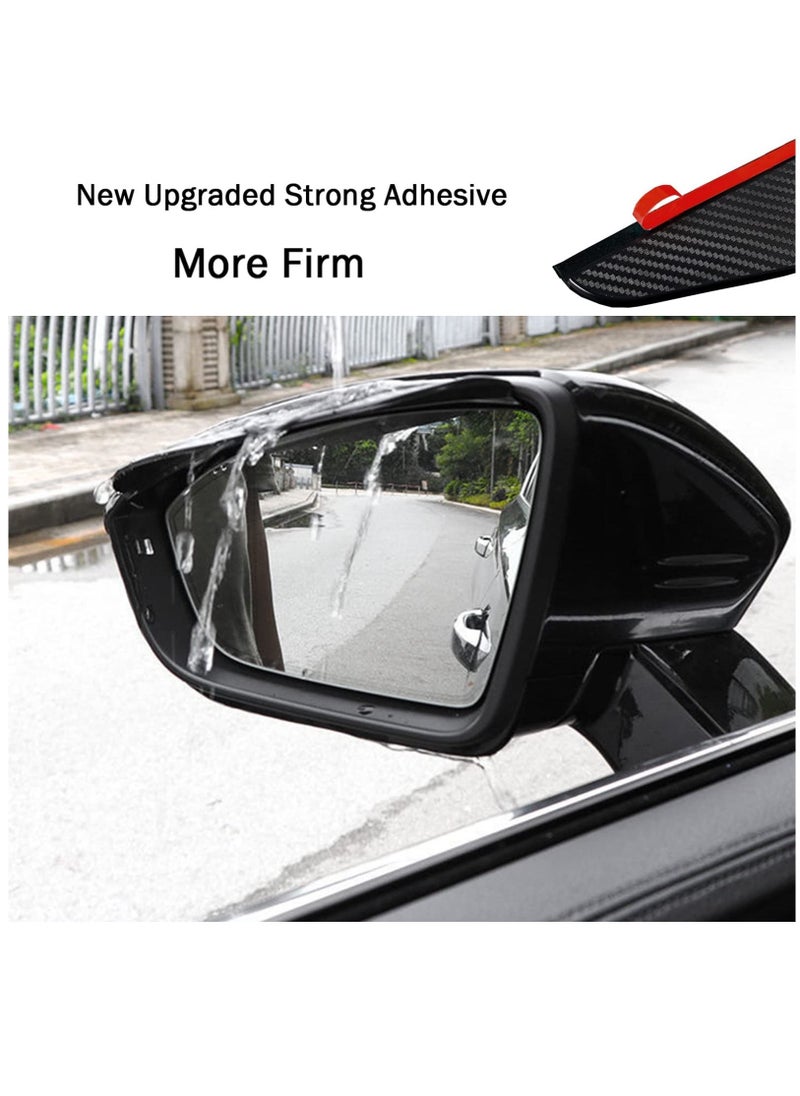 KASTWAVE Car Rear View Side Mirror Rain Shield, 2pcs Auto Truck Rear View Mirror Rain Eyebrow Sun Visor Universal Carbon Fiber Waterproof Rain Cover with 3M Fixing Sticker (Black)  - Image 5