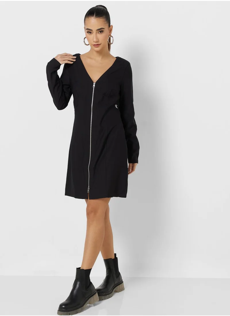 Calvin Klein Jeans Zip Detail Dress