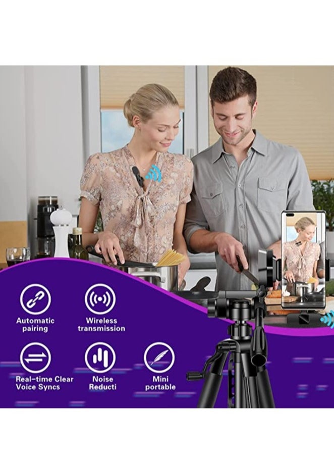 Wireless Lavalier Microphone , mobile phone Microphone, Plug & Play No APP Needed, Mini lapel Wireless Microphone , Noise Cancellation Microphone for live stream (Type-C for Android)