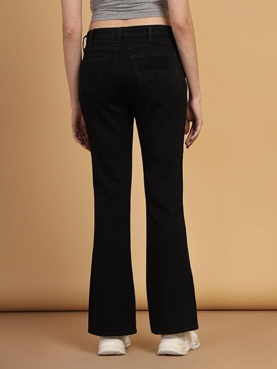 ADBUCKS Bootcut Jeans for Women Bell Bottom Jeans for Women II Wide Leg for Womens (in, Numeric, 28, Black) - Image 3