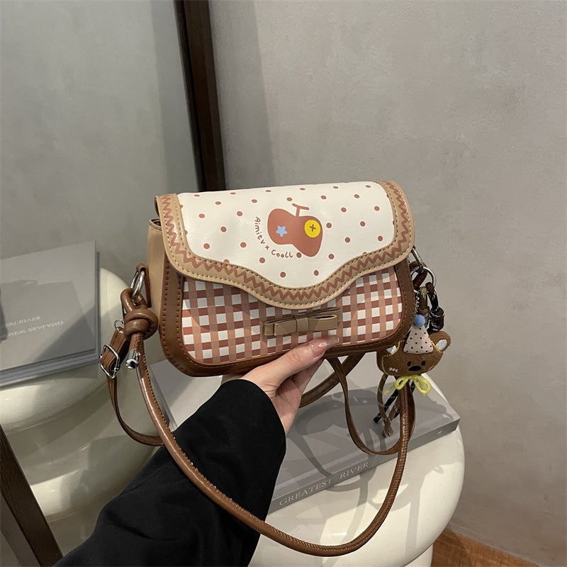 Fresh Plaid Patchwork Shoulder Bag - Image 3