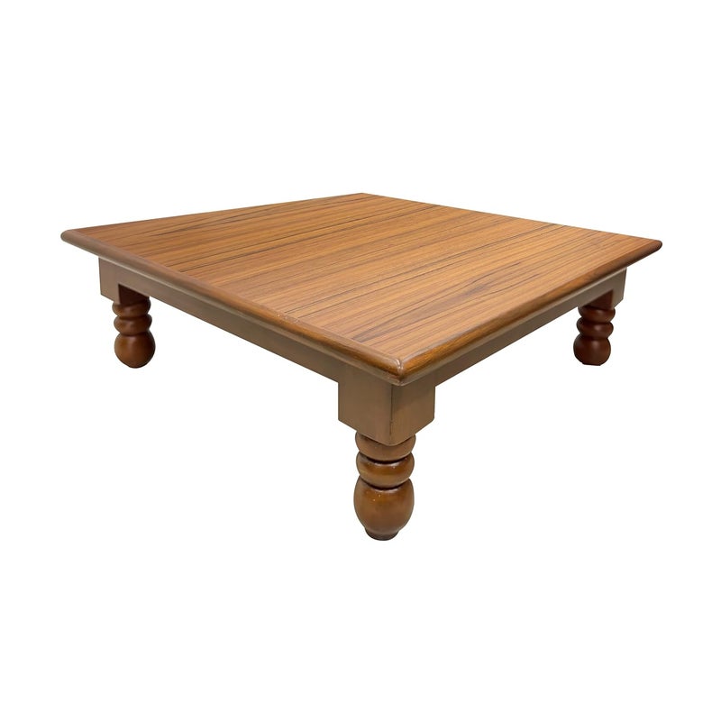 ASHOFY Combo Pack of Handmade Wooden Pooja Chowki Veneer Pooja Patla Pooja Peeta Wooden Patla Bajot Light Brown Medium Chowki 16x16x6 Patla 16x11x25 Inch - Image 2