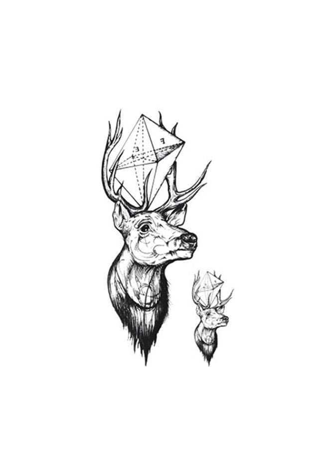 نيبمينينت طقم ملصقات تاتو مؤقتة عصرية مضادة للماء مكون من قطعتين متعدد الألوان