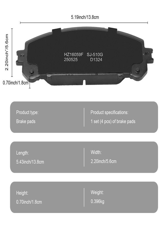 SUPLABEL HZ1324 Premium Replacement Front Brake Pad Set Compatible with Toyota Sienna Highlander Avalon Lexus RX350 RX450H Ceramic Brake Pads - Image 2