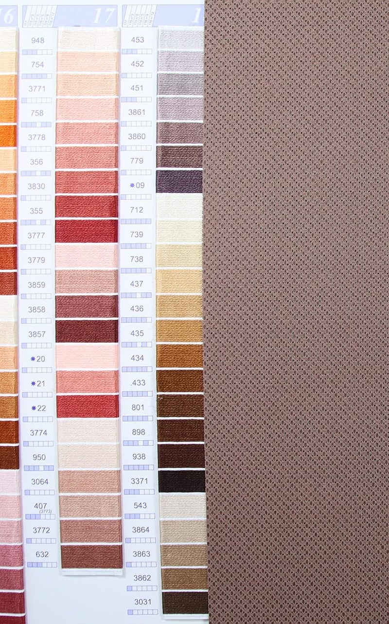 KCS 59" x 1 Yard 14ct Counted Cotton Aida Cloth Cross Stitch Fabric (Brown) - Image 2