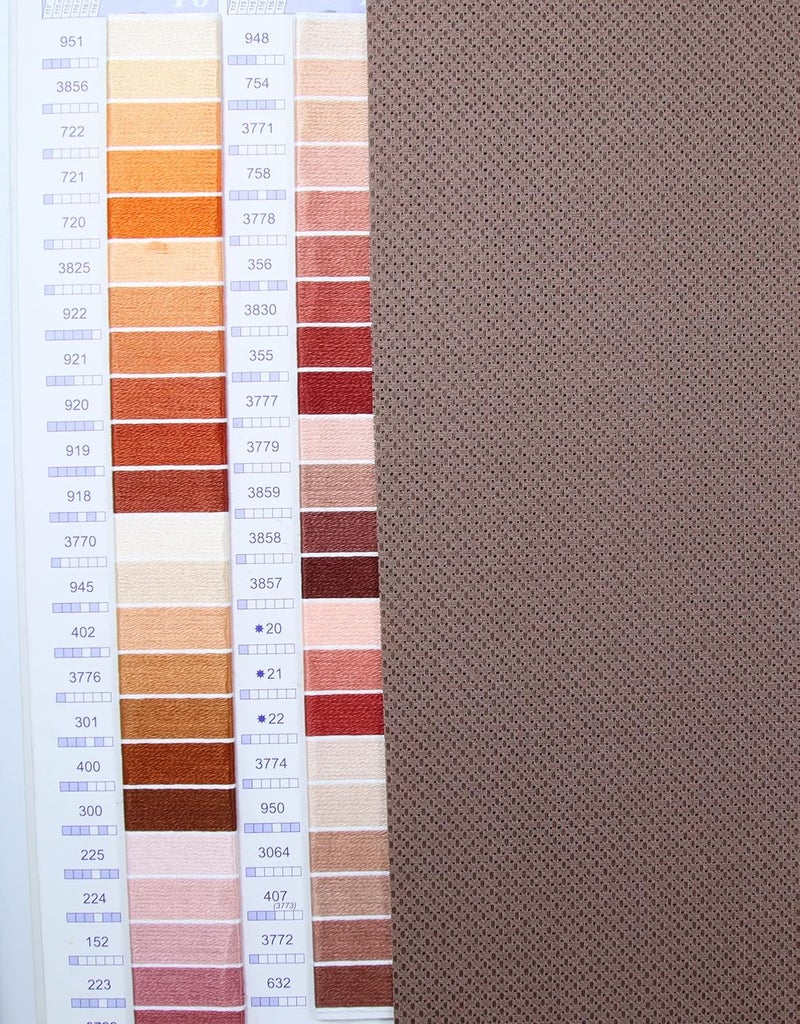 KCS 59" x 1 Yard 14ct Counted Cotton Aida Cloth Cross Stitch Fabric (Brown) - Image 3