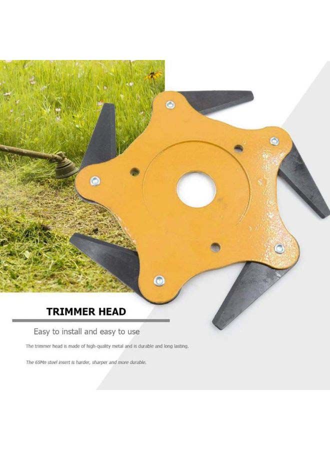 NIBEMINENT Six-leaf Mower Trimmer Head Outdoor Lawn Repair Accessories Weeding Tools Yellow 0 * 15 5cm - Image 3