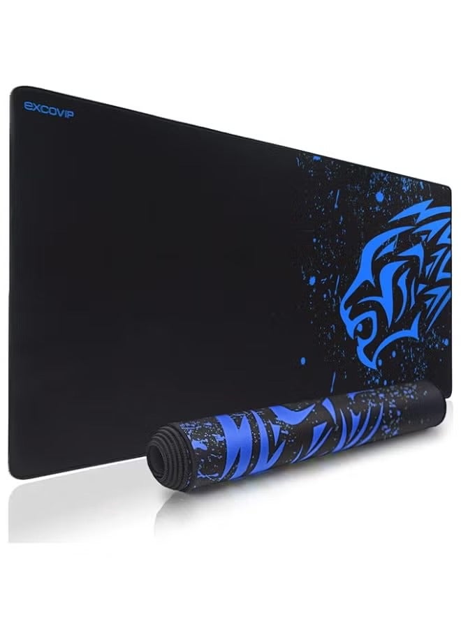 PROMASS Extended Large Gaming Mouse Pad XXL (900 x 400mm) Non-Slip Rubber Base Mouse pad Mice Smooth Cloth Surface Keyboard Mouse Pads for Computers Blue Leopard 9190  - Image 1