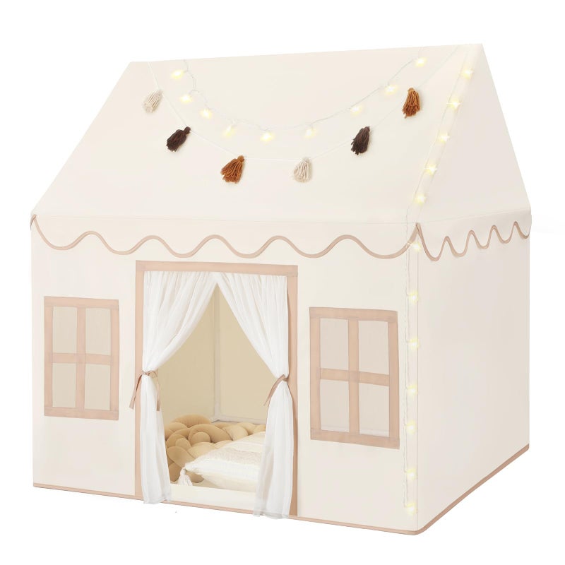 Senodeer Kids Play Tent Indoor with Mat Tassel Garland Star Lights  Girl Tent Indoor Playhouse for Kids Toys for Boy Girl Birthday Gift - Image 2