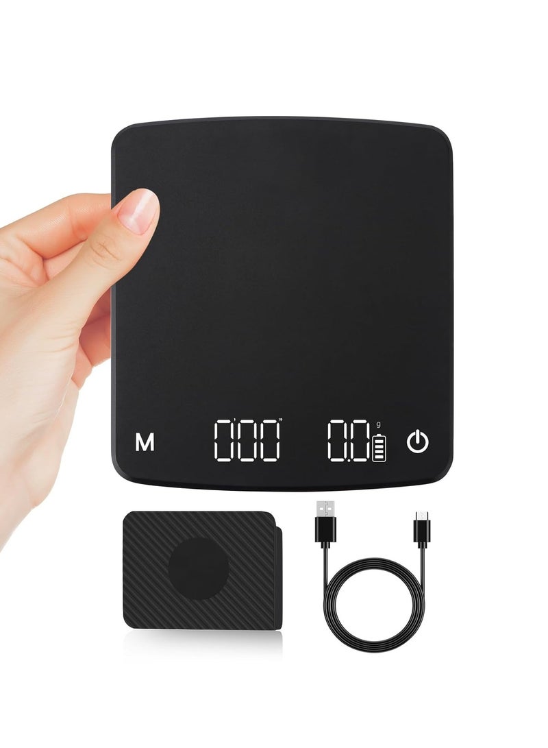 Coffee Scale with Timer, 2kg/0.1g High-Precision Espresso Scale for Espresso and Pour Over Coffee, High Precision Small Multifunctional Digital Kitchen Food Scale - Image 1