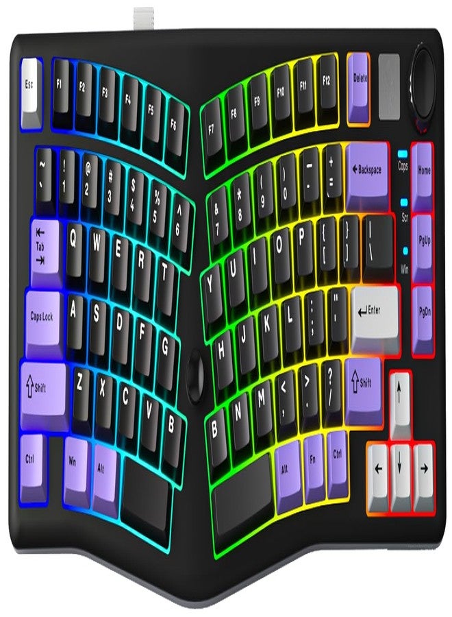 LEOBOG A75 Alice Keyboard, Tri-Mode Ergonomic Gaming Keyboard with RGB Backlit Functional Knob Joystick, 75% Layout Hot-Swap Gasket Custom Keyboards for Win Mac PC Gamer-Black - Image 1